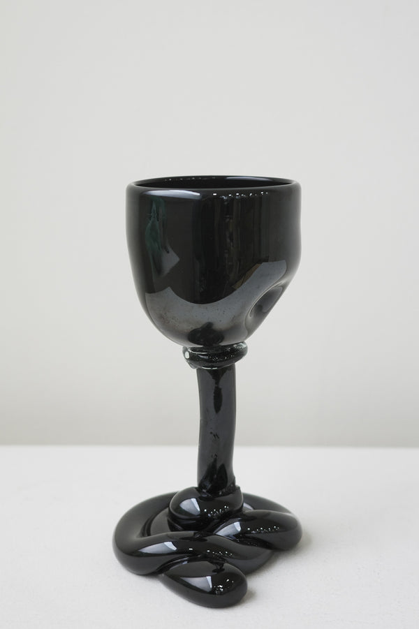 Thaw - Recycled Wine Glass in Black