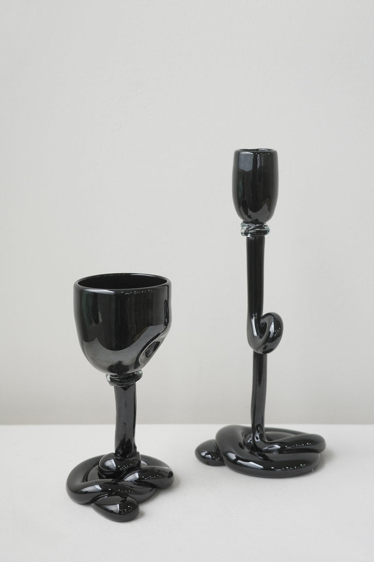Thaw - Recycled Wine Glass in Black