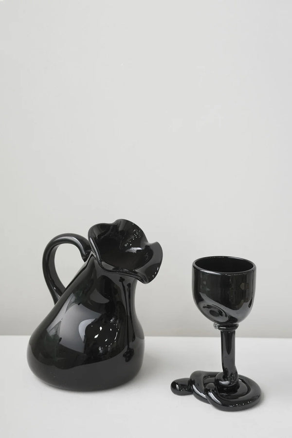 Thaw - Large Recycled Glass Jug in Black
