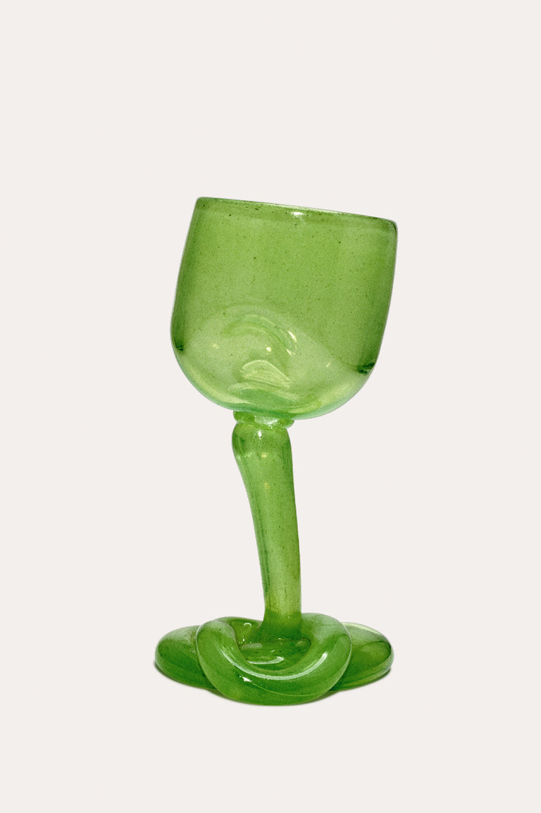 Thaw - Recycled Wine Glass in Leaf Green