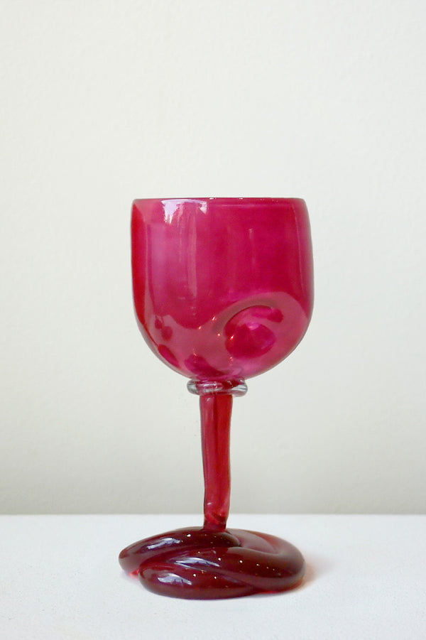 Thaw - Recycled Wine Glass in Magenta