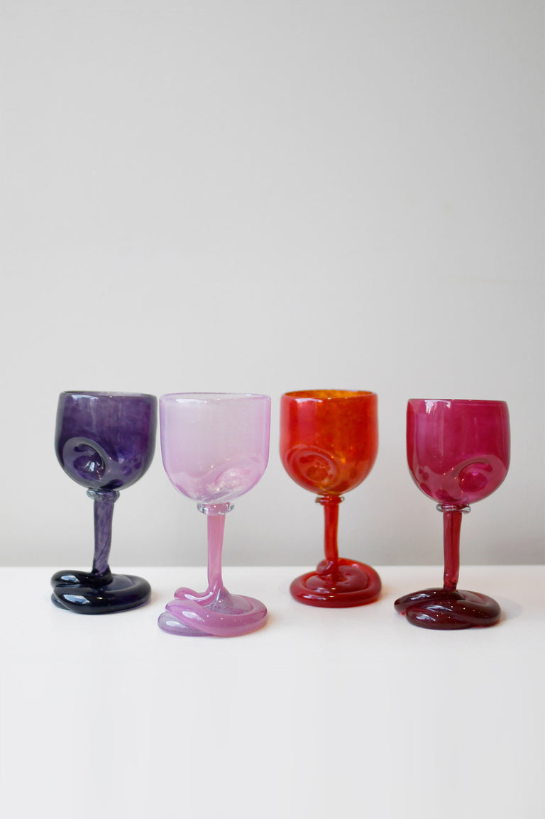 Thaw - Recycled Wine Glass in Magenta