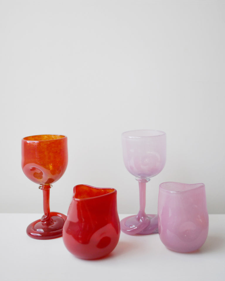 Thaw - Recycled Wine Glass in Pink