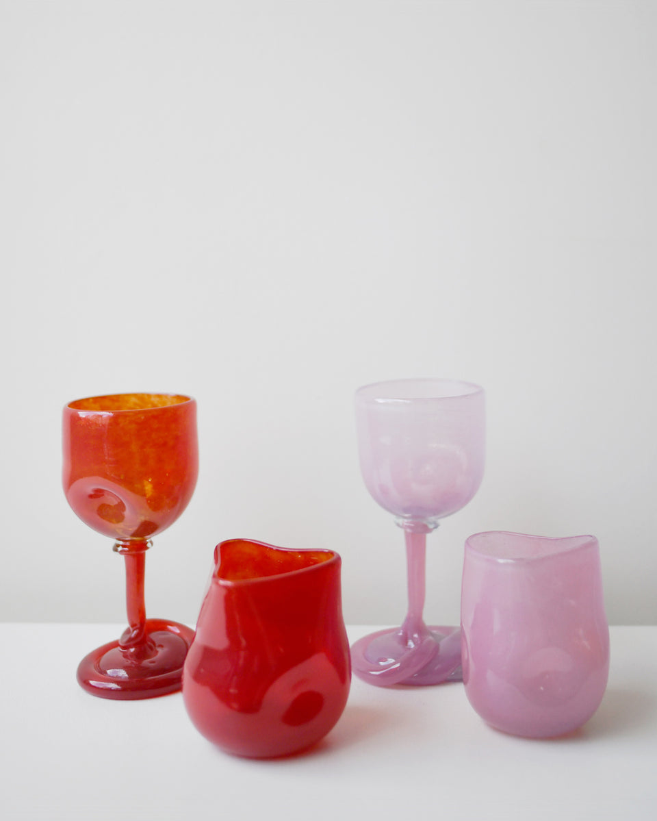 Thaw - Recycled Wine Glass in Pink