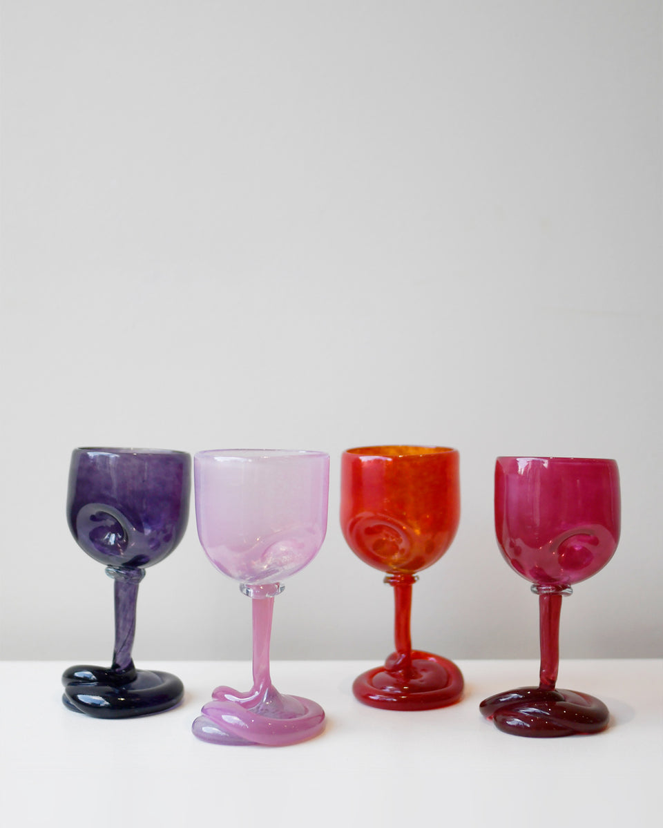 Thaw - Recycled Wine Glass in Pink