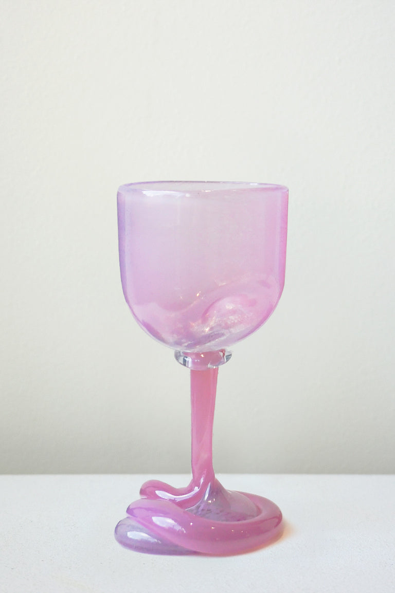 Thaw - Set of 4 Recycled Wine Glass in Red Black Pink Magenta