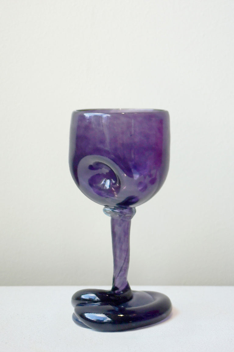 Thaw - Set of 4 Recycled Wine Glass in Red Pink Magenta Purple