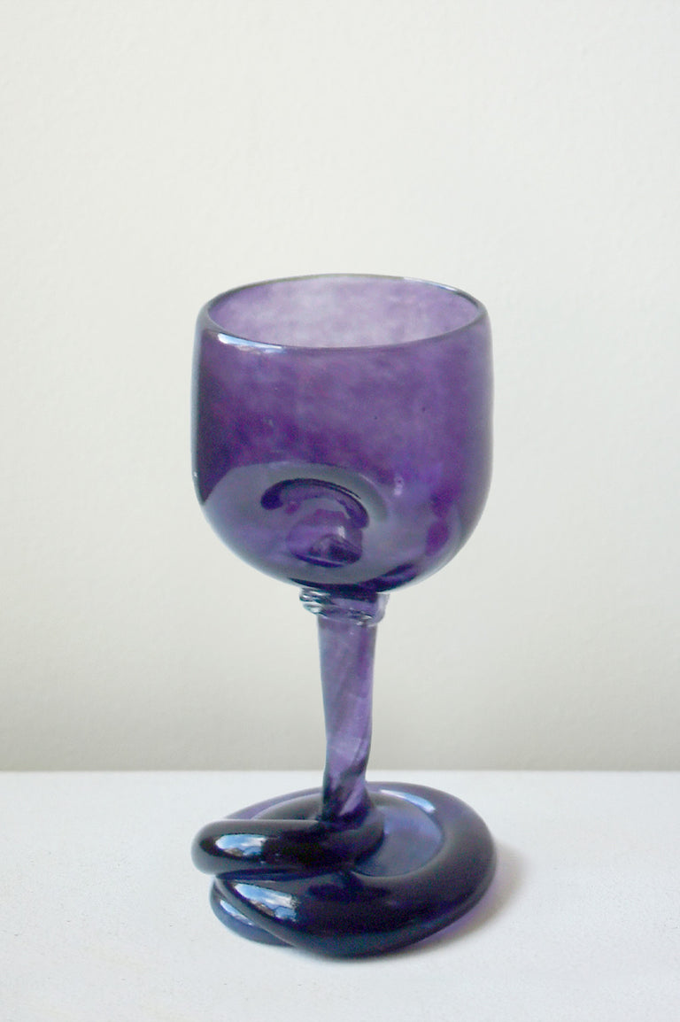 Thaw - Set of 4 Recycled Wine Glass in Red Pink Magenta Purple