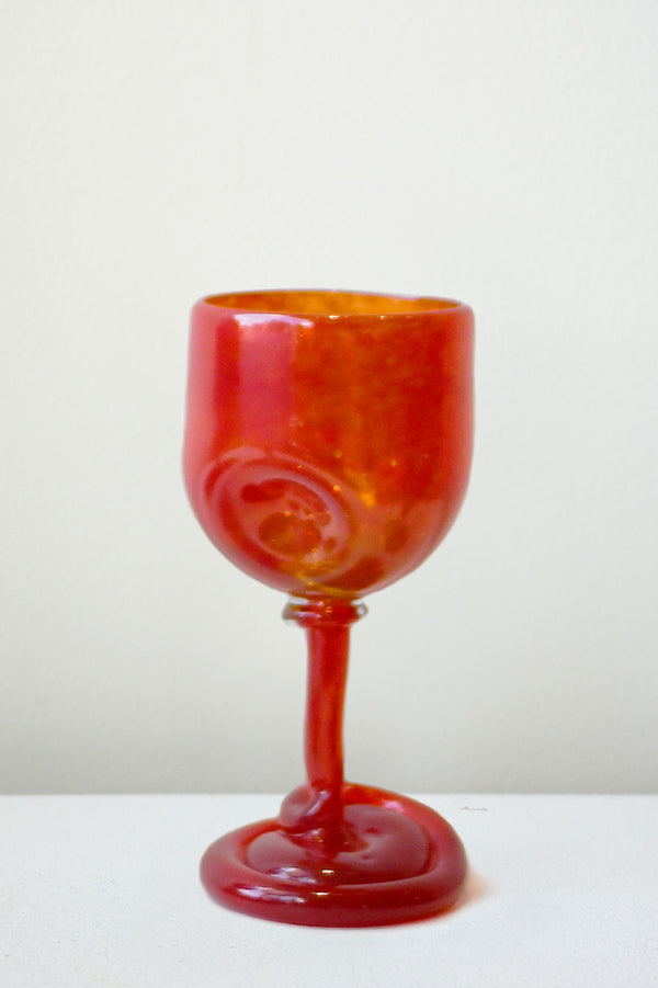 Thaw - Recycled Wine Glass in Red