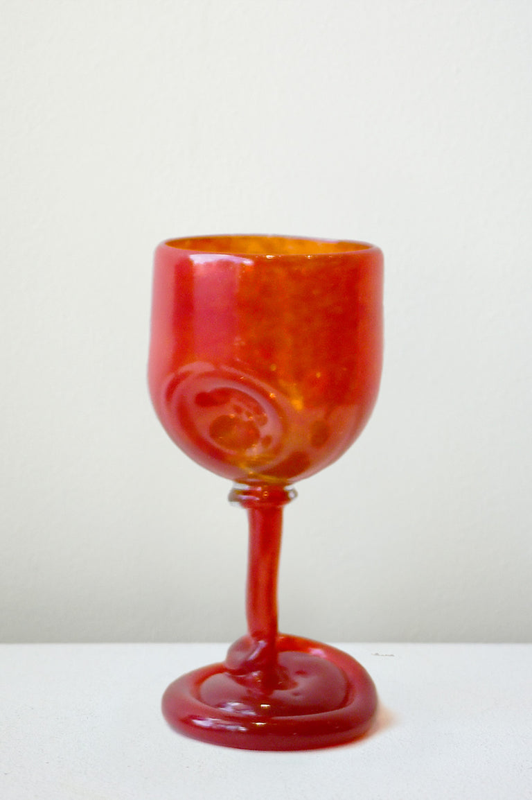 Thaw - Set of 4 Recycled Wine Glass in Red Black Pink Magenta