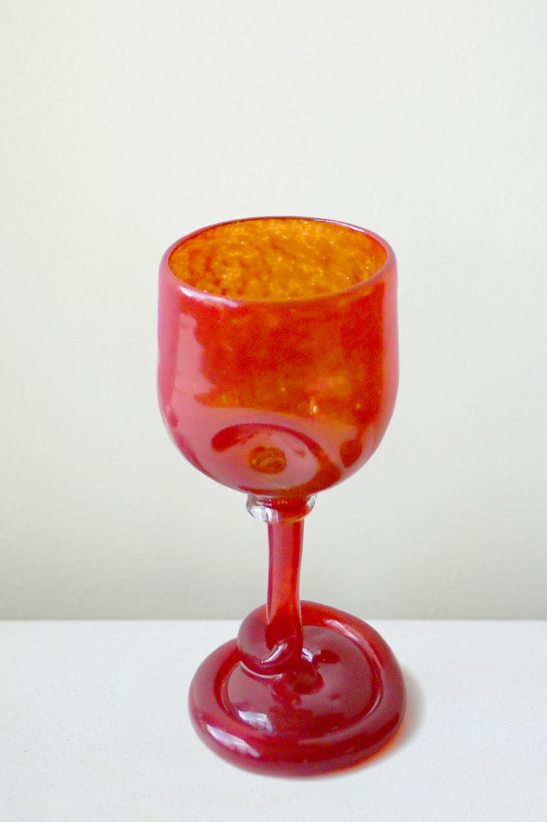 Thaw - Set of 4 Recycled Wine Glass in Red Black Pink Magenta