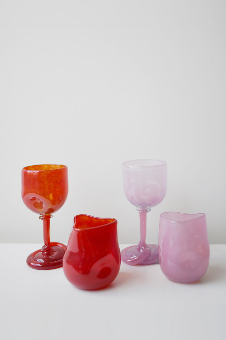 Thaw - Recycled Wine Glass in Red