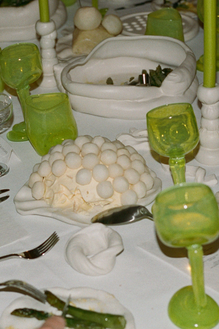 Thaw - Set of 2 Recycled Wine Glass in Acid Green