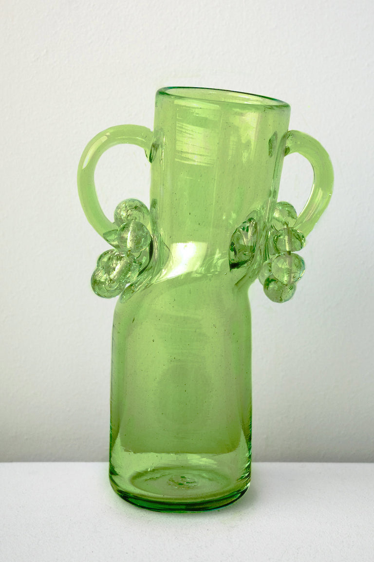 Teetering - Recycled Glass Carafe in Leaf Green
