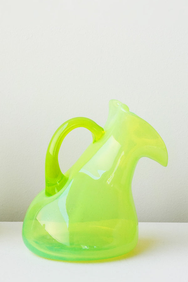 Thaw - Large Recycled Glass Jug in Acid Green
