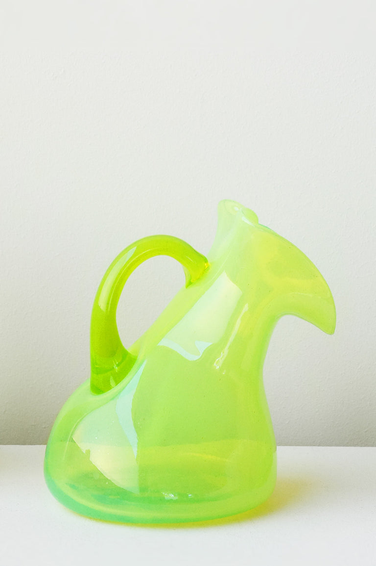 Thaw - Large Recycled Glass Jug in Acid Green