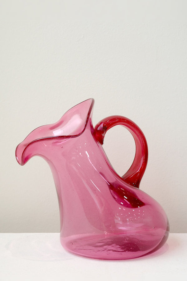 Thaw - Large Recycled Glass Jug in Magenta