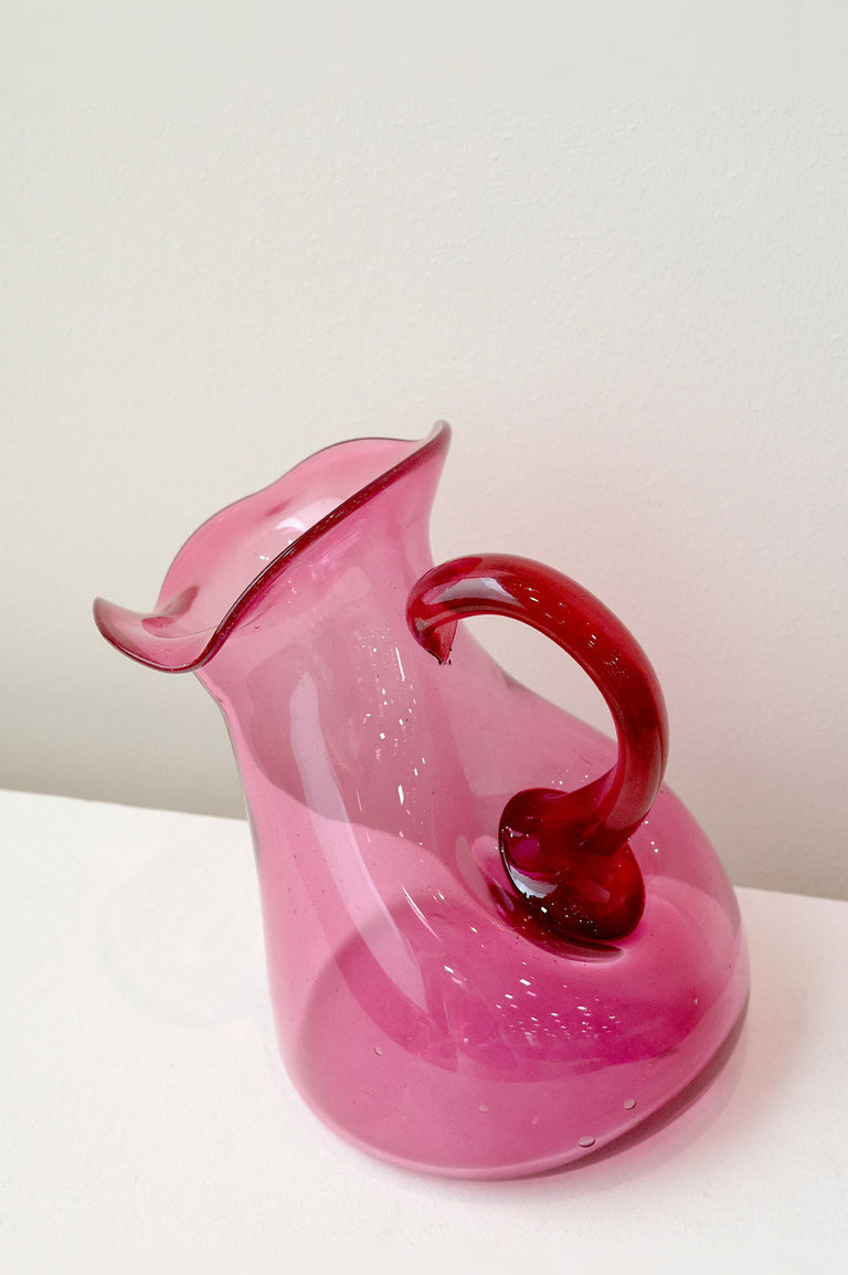 Thaw - Large Recycled Glass Jug in Magenta
