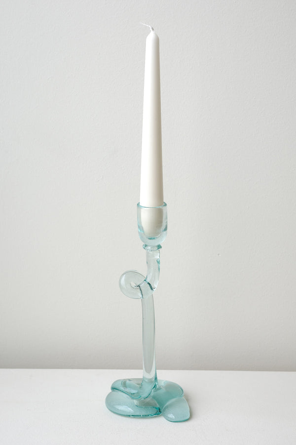 Thaw - Recycled Glass Candlestick in Clear