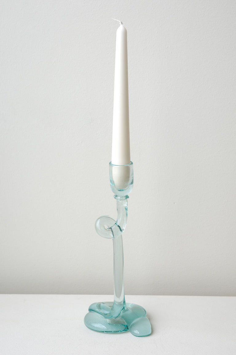 Thaw - Recycled Glass Candlestick in Clear
