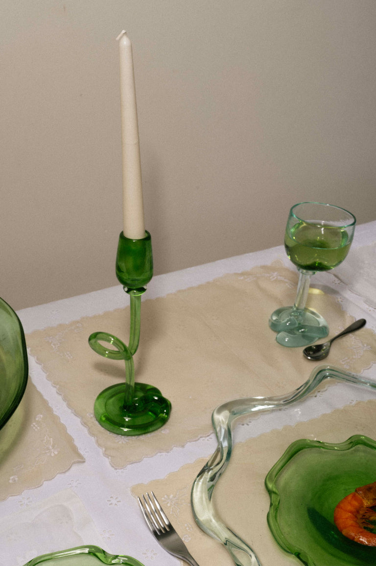 Thaw - Recycled Glass Candlestick in Black