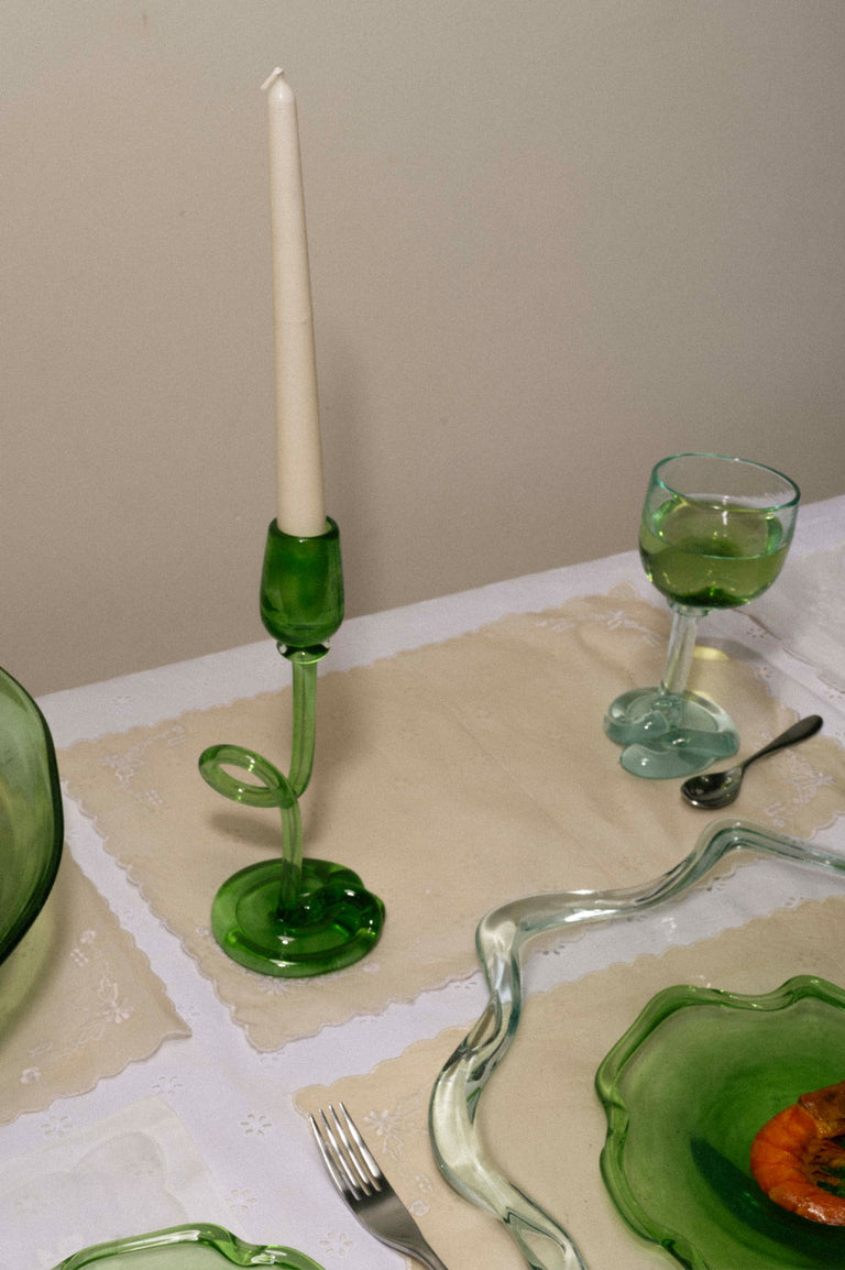 Thaw - Recycled Glass Candlestick in Clear