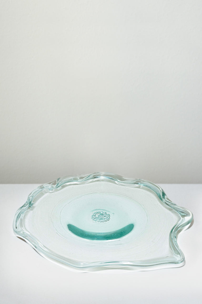 Pond - Recycled Glass Serving Plate in Clear