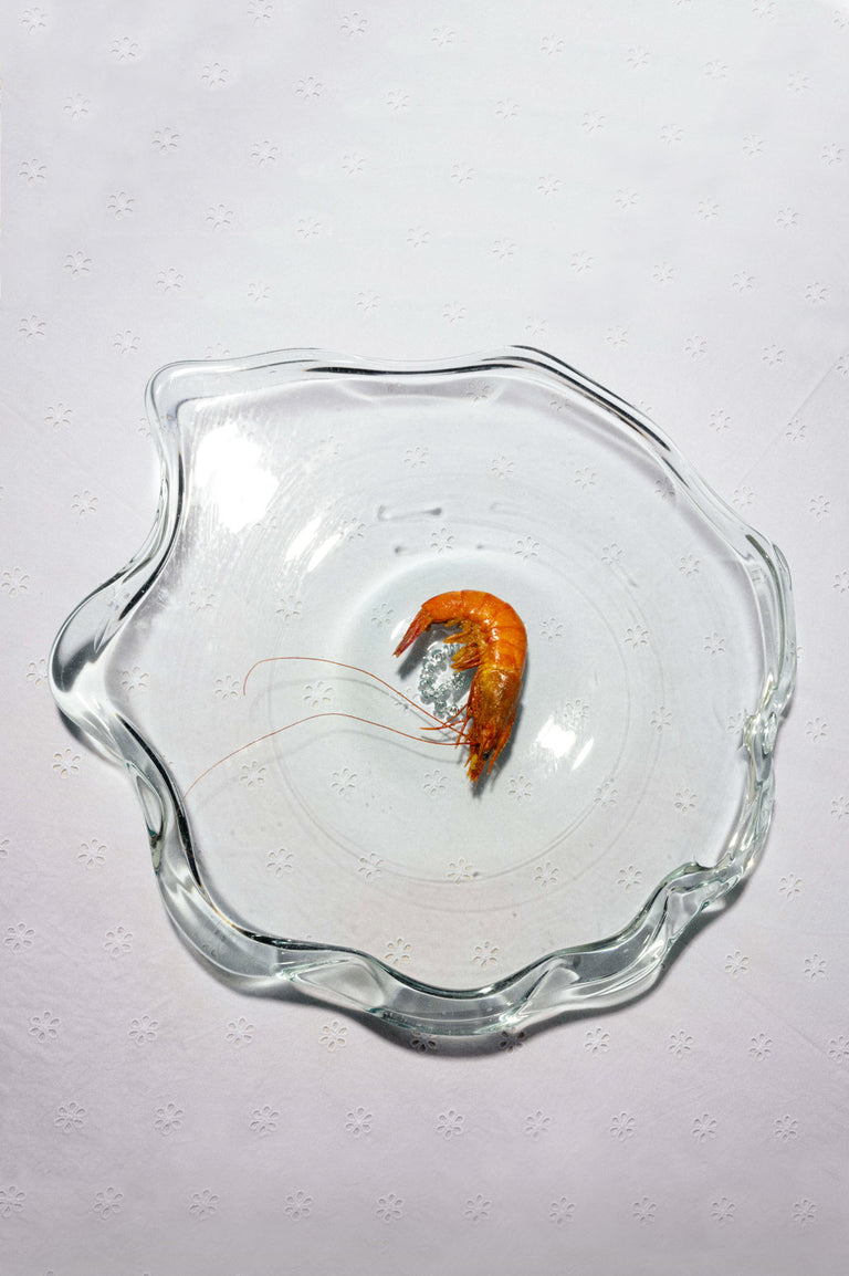 Pond - Large Recycled Glass Serving Plate in Clear