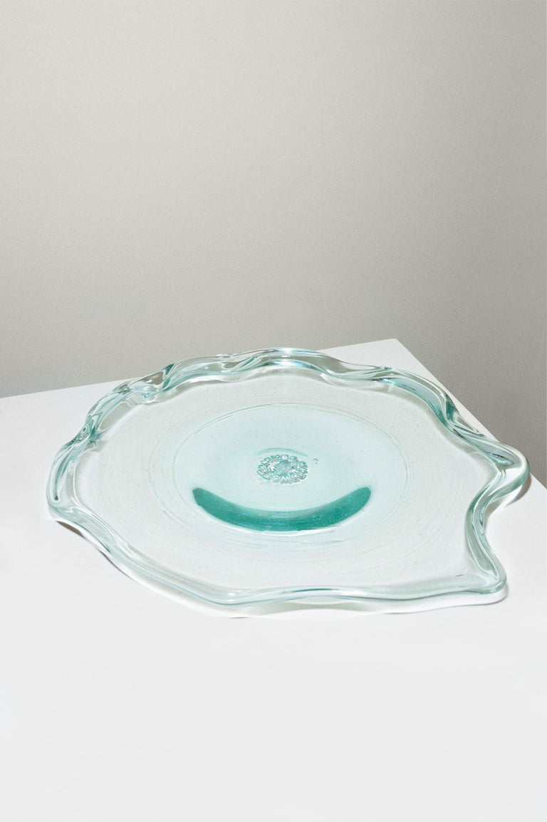 Pond - Recycled Glass Serving Plate in Clear