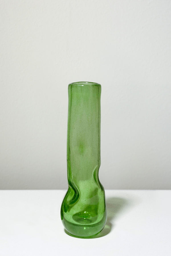 Crumple - Recycled Glass Small Crumple Vase in Leaf Green