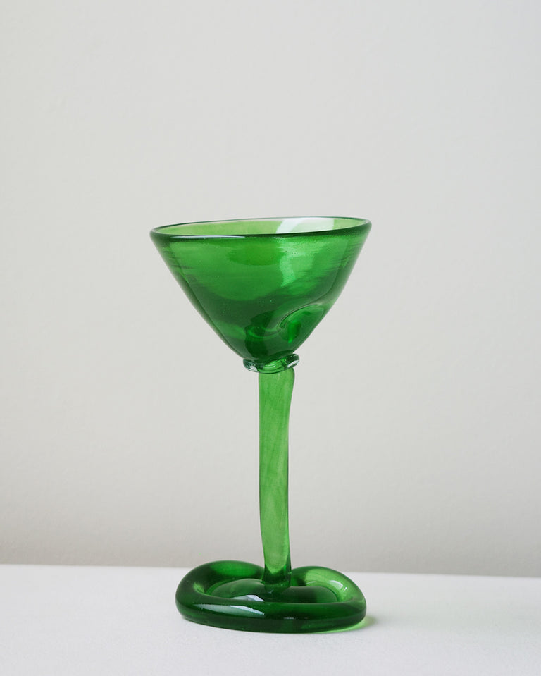 Thaw - Recycled Martini Glass in Leaf Green