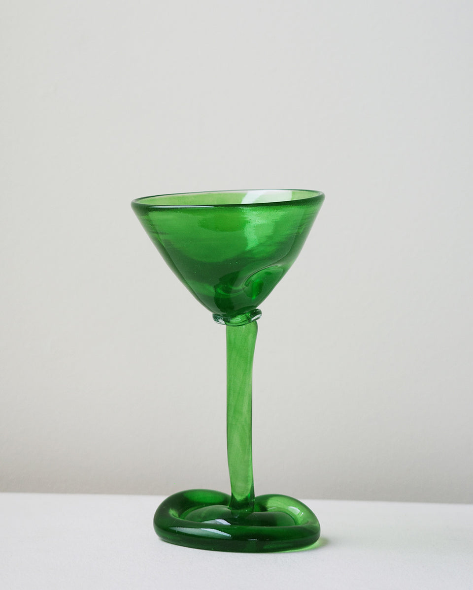 Thaw - Recycled Martini Glass in Leaf Green