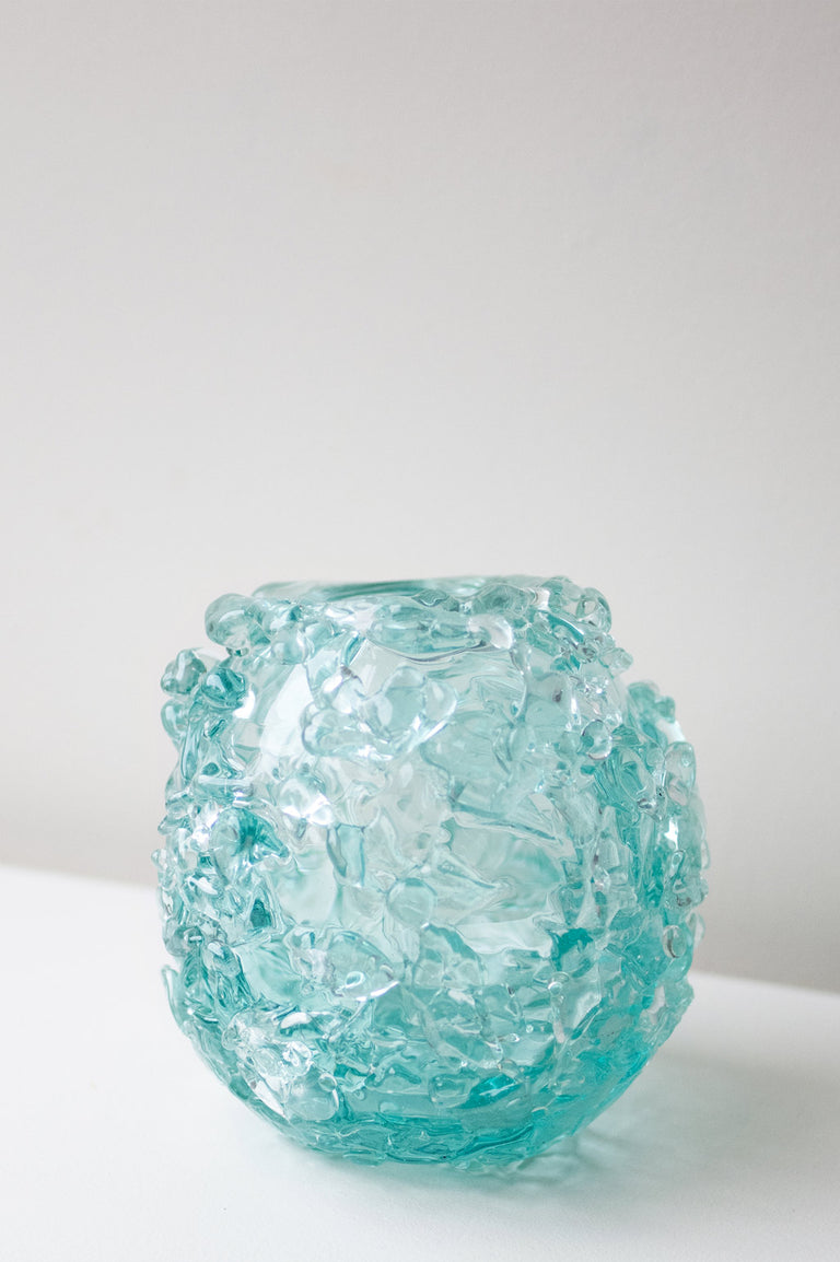 The Field of Gravity - Recycled Glass Medium Vase in Clear