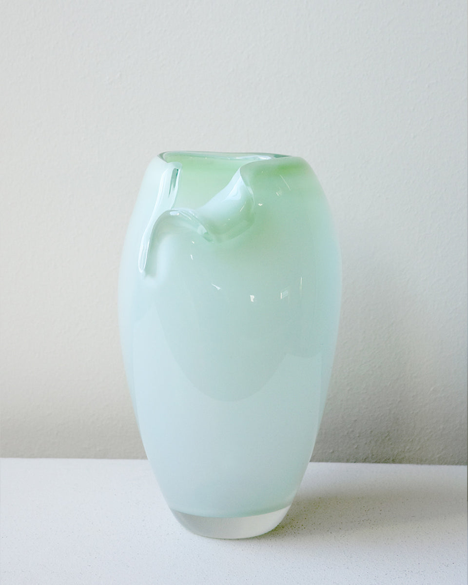 Tidepool - Recycled Glass Medium Vase in Mint Green