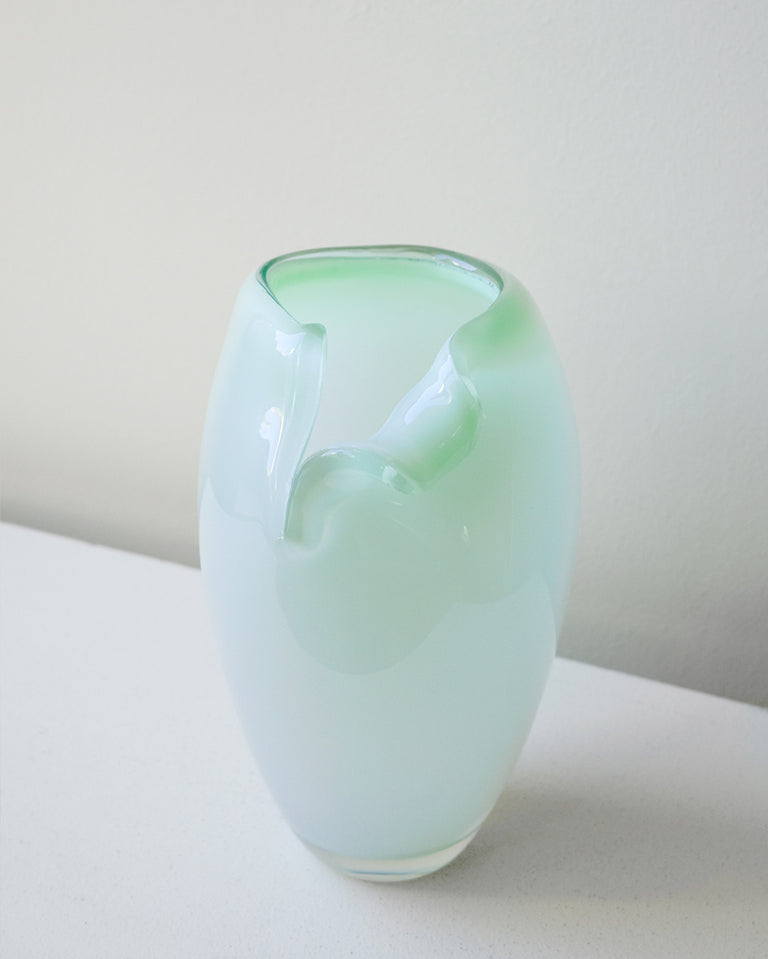 Tidepool - Recycled Glass Medium Vase in Mint Green