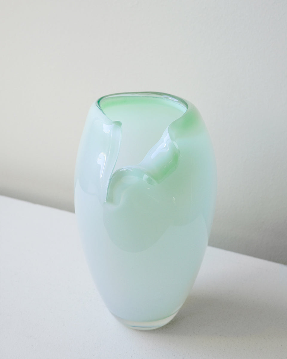 Tidepool - Recycled Glass Medium Vase in Mint Green