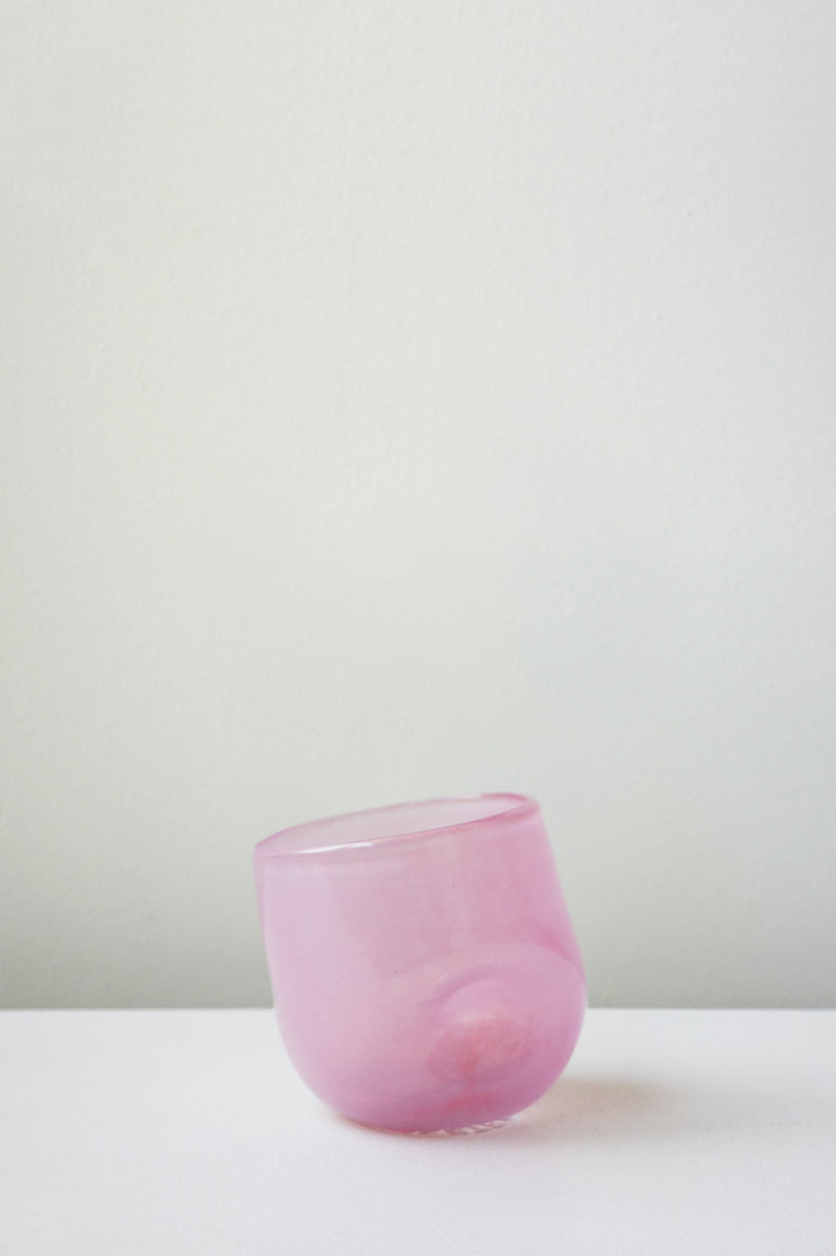 Thaw - Set of 2 Recycled Glass Dimple Cup in Pink