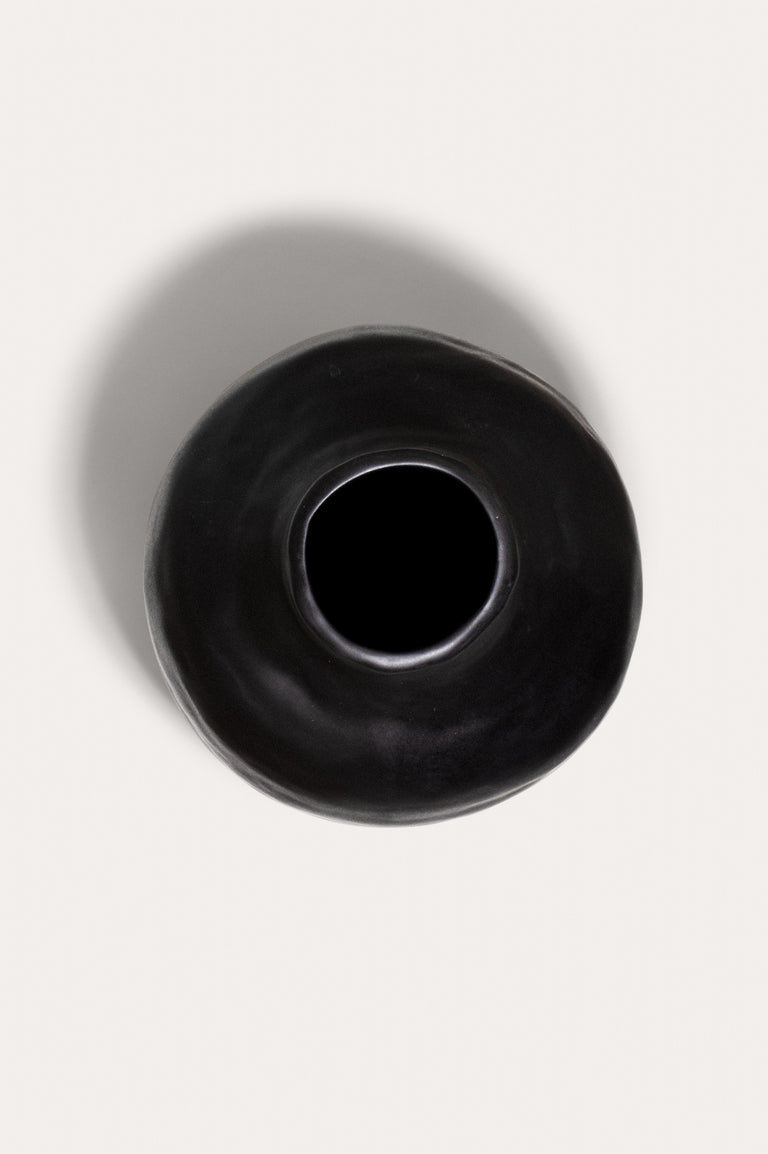 The Alphabet of a Forgotten Tongue - Medium Vessel in Matte Black