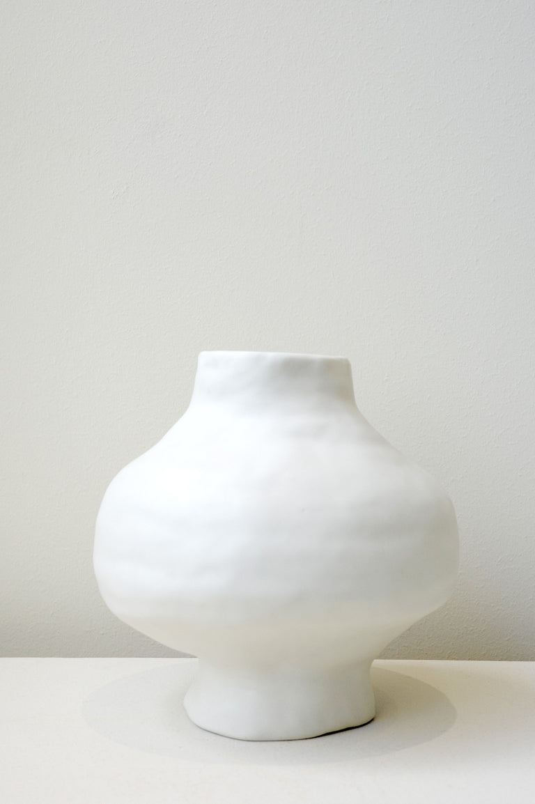 The Alphabet of a Forgotten Tongue - Medium Vessel in Matte White