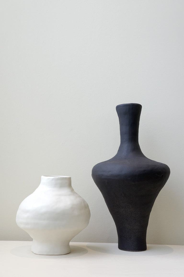 The Alphabet of a Forgotten Tongue - Medium Vessel in Matte White