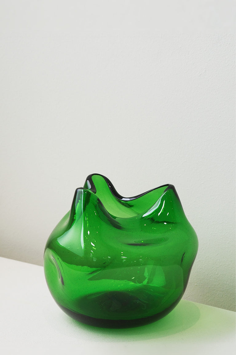 The Bubble to End all Bubbles - Recycled Glass Vase in Green