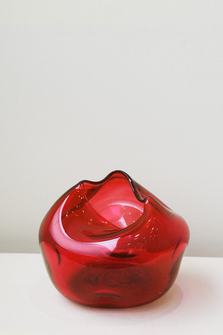 The Bubble to End all Bubbles - Recycled Glass Vase in Red