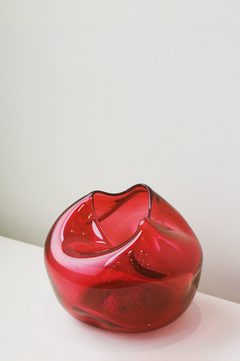 The Bubble to End all Bubbles - Recycled Glass Vase in Red