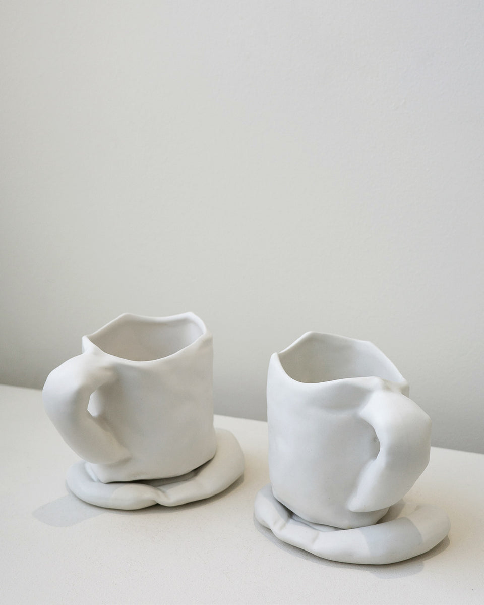 Stand Back! This Coaster is Deflating - Set of 2 Coasters in Matte White