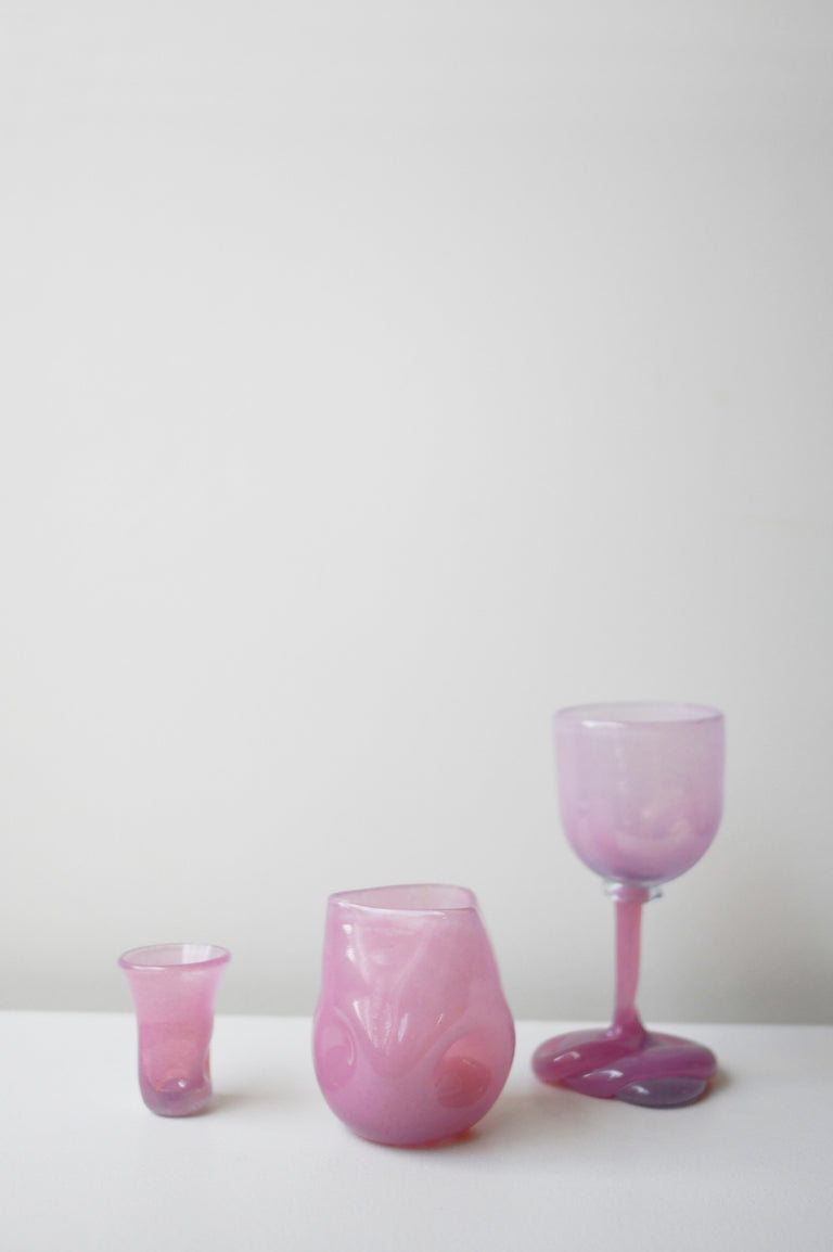 "Notsobig" Thaw - Set of 4 Recycled Tiny Glasses in Acid Green