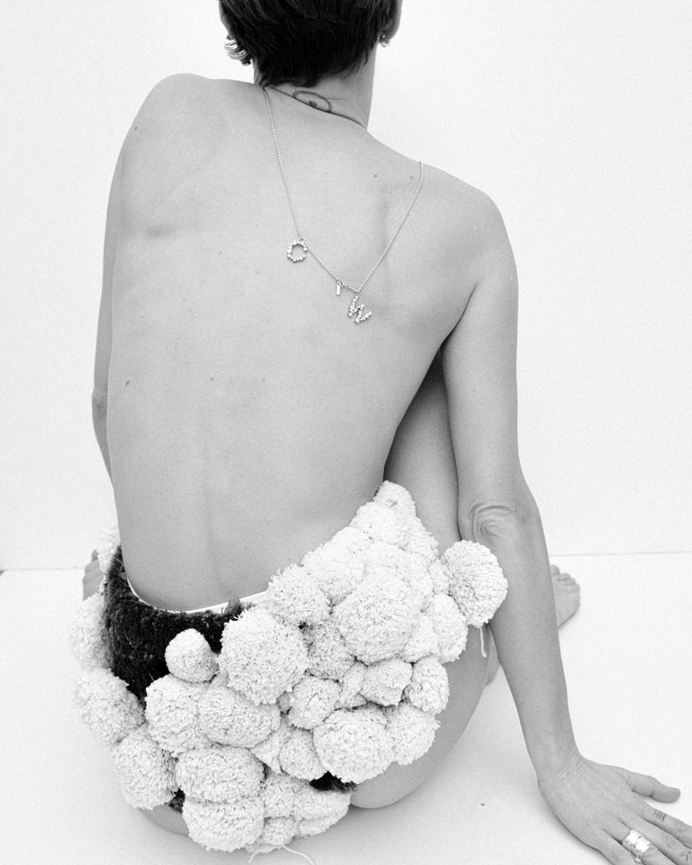 Glitchy Z - Cubic Zirconia and Rhodium Plated Pendant