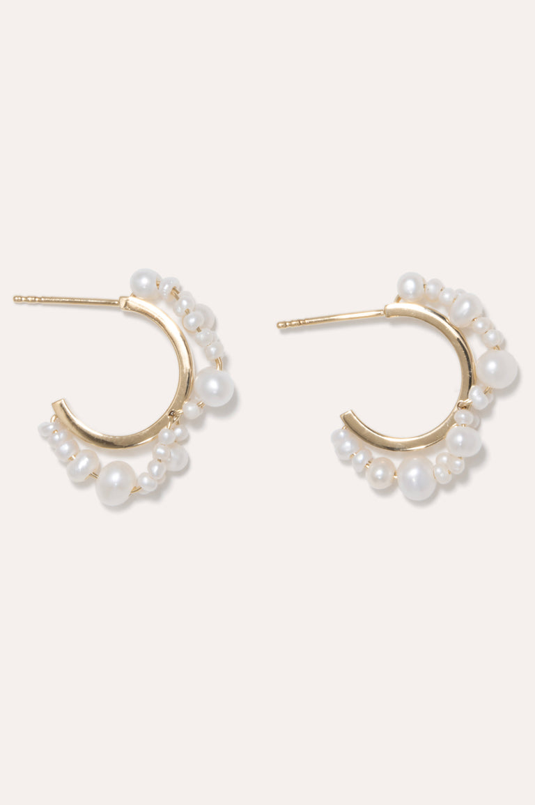 Stratus - Pearl and Recycled Gold Vermeil Earrings