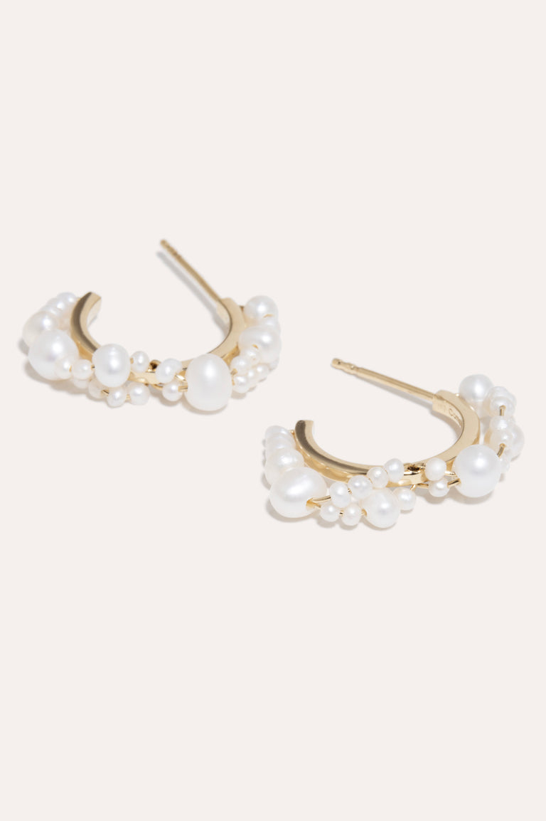 Stratus - Pearl and Recycled Gold Vermeil Earrings
