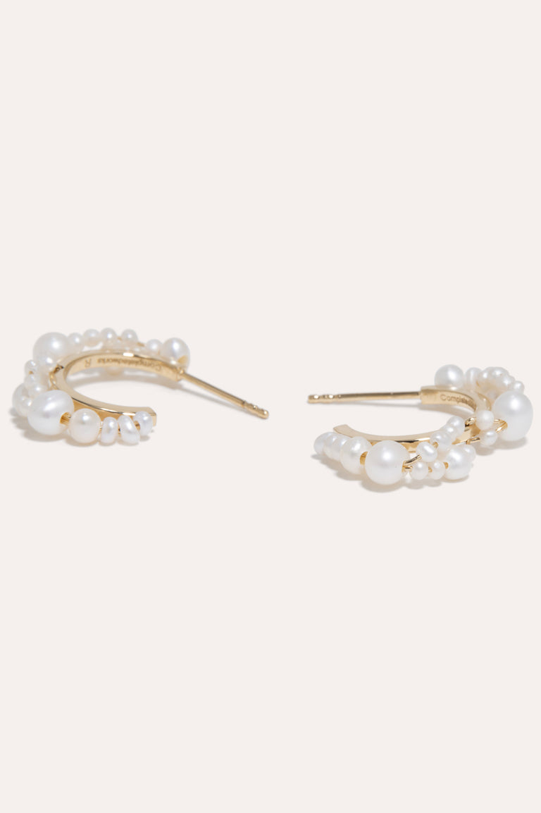 Stratus - Pearl and Recycled Gold Vermeil Earrings
