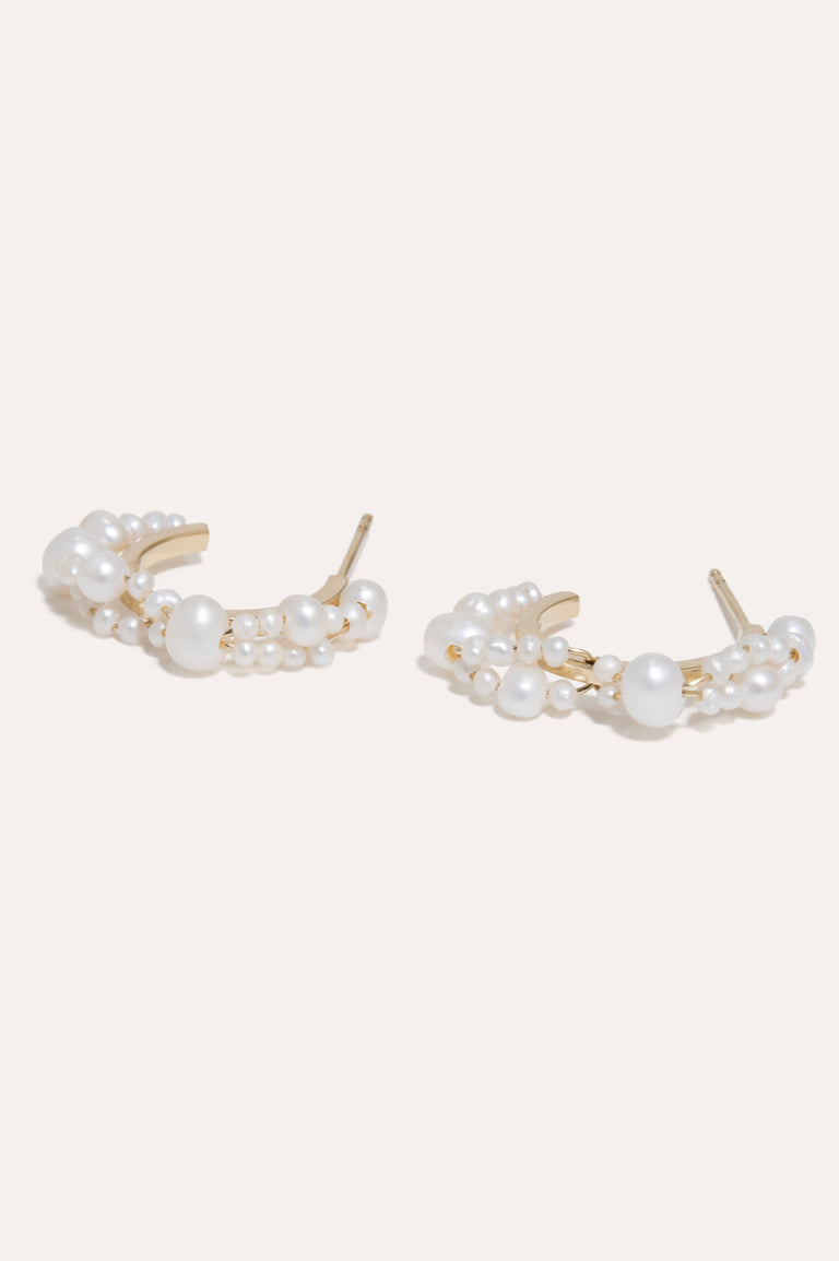 Stratus - Pearl and Recycled Gold Vermeil Earrings